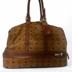 MCM Cognac Visetos Duffel Bag